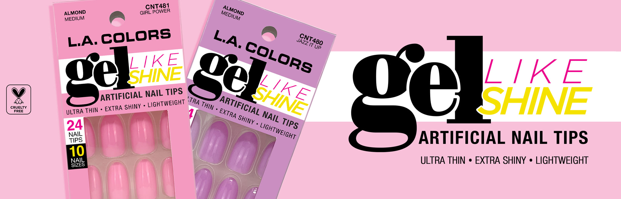 LAC gel like shine nail tips web desktop banner promo