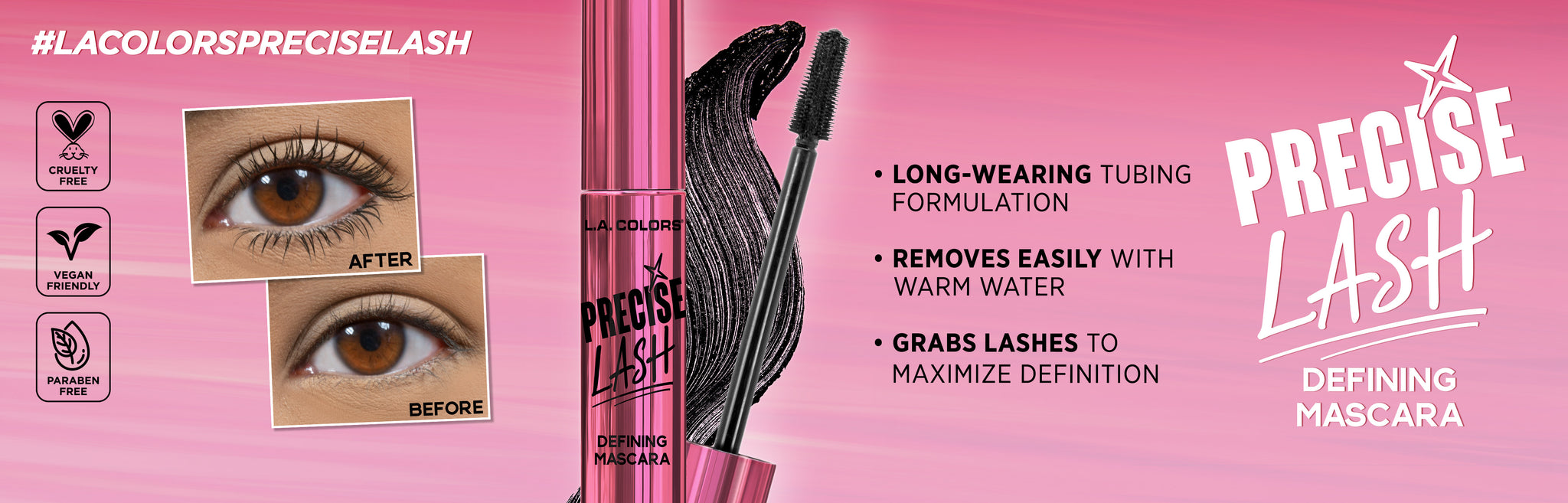 LAC precise lash mascara web banner promo