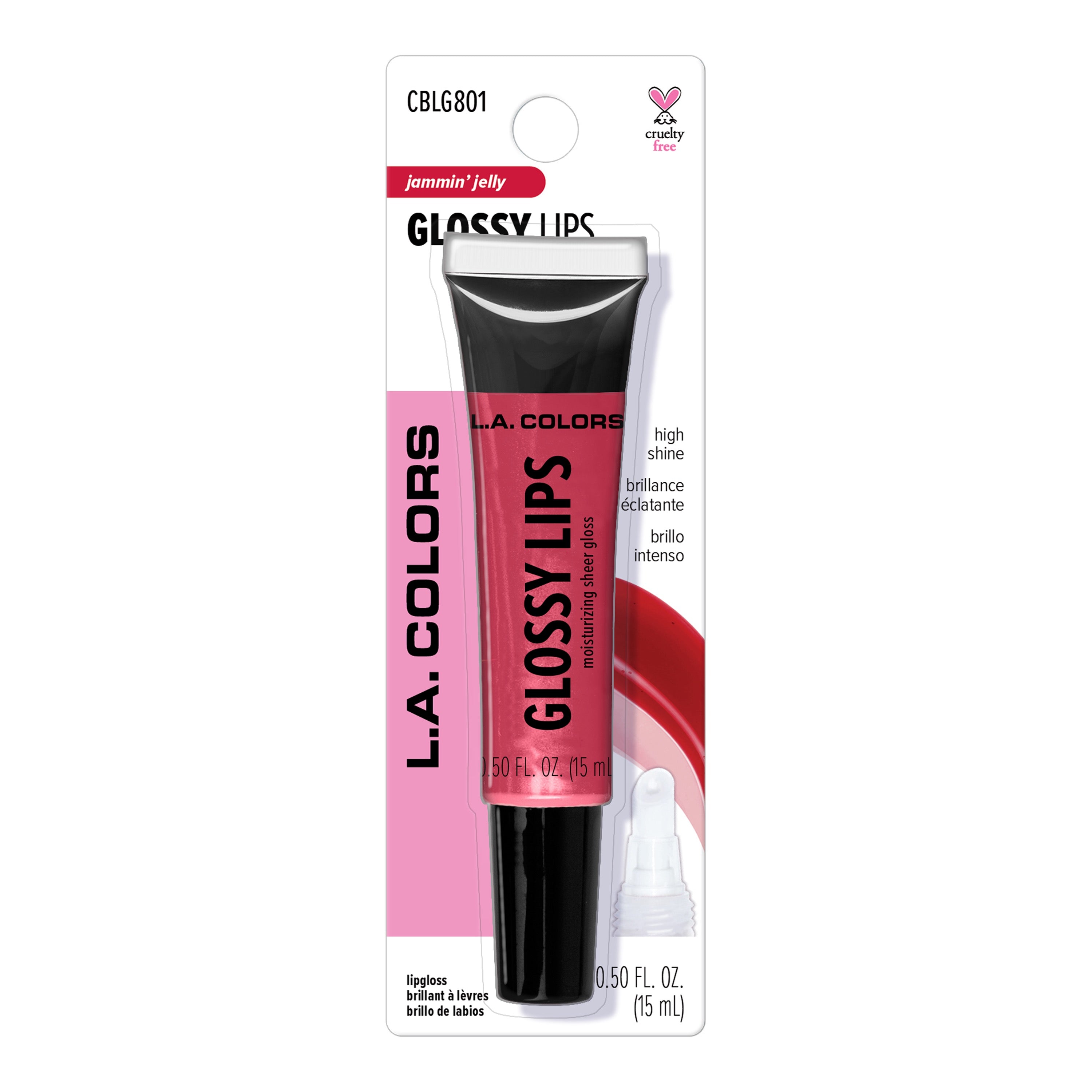 Glossy lips sheer lipgloss (carded) jammin jelly shade variant with package front shot