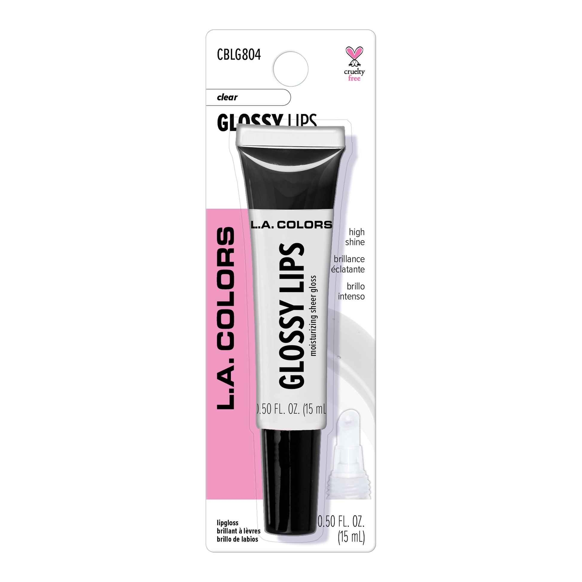 Glossy lips sheer lipgloss (carded) clear shade variant with package front shot