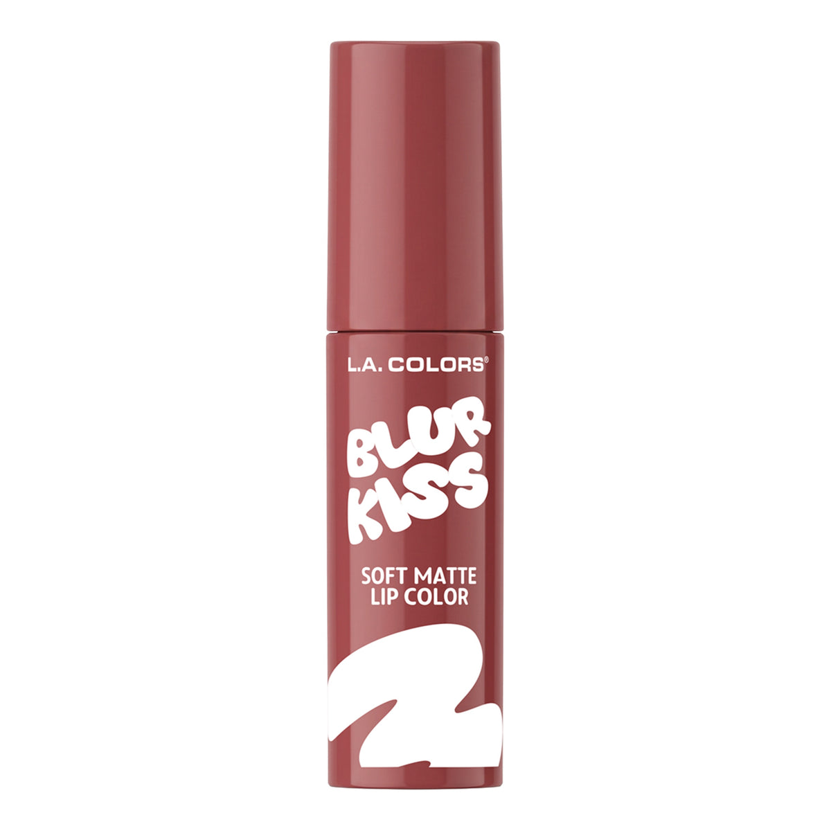 L.A. Colors Blur Kiss Soft Matte Lip Color in Sweet Rush, closed tube, front view.