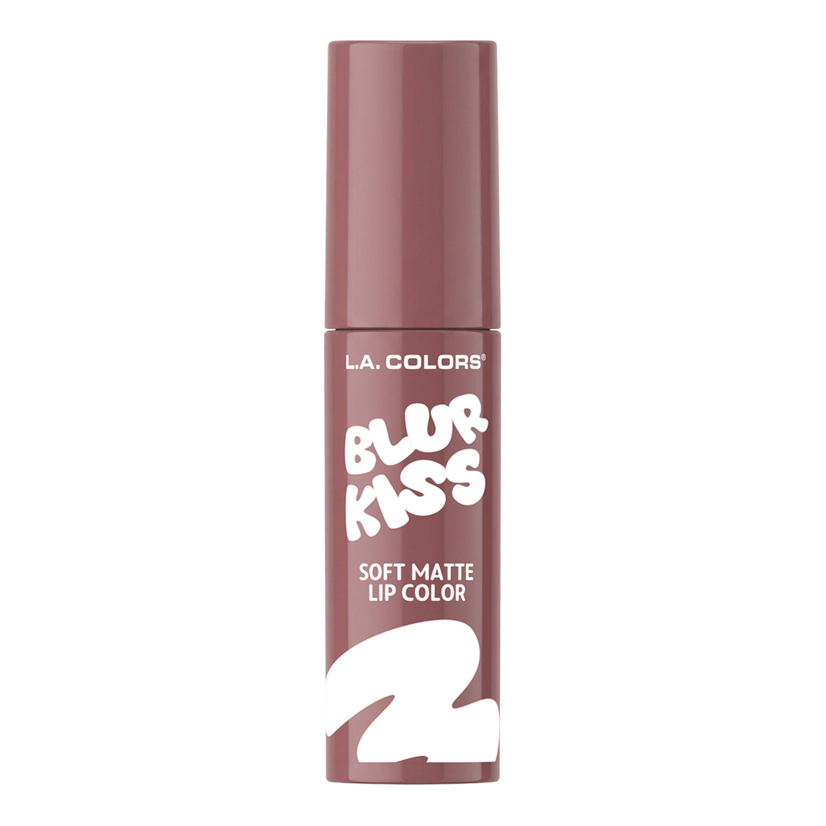 L.A. Colors Blur Kiss Soft Matte Lip Color in Plush Blush, closed tube, front view.