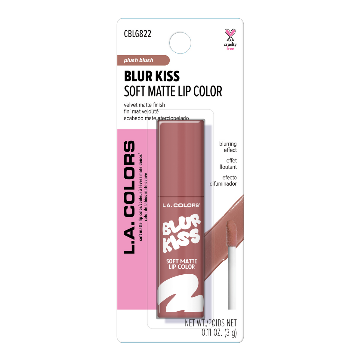 Blur Kiss Soft Matte Lip Color CBLG822 Plush Blush — package front