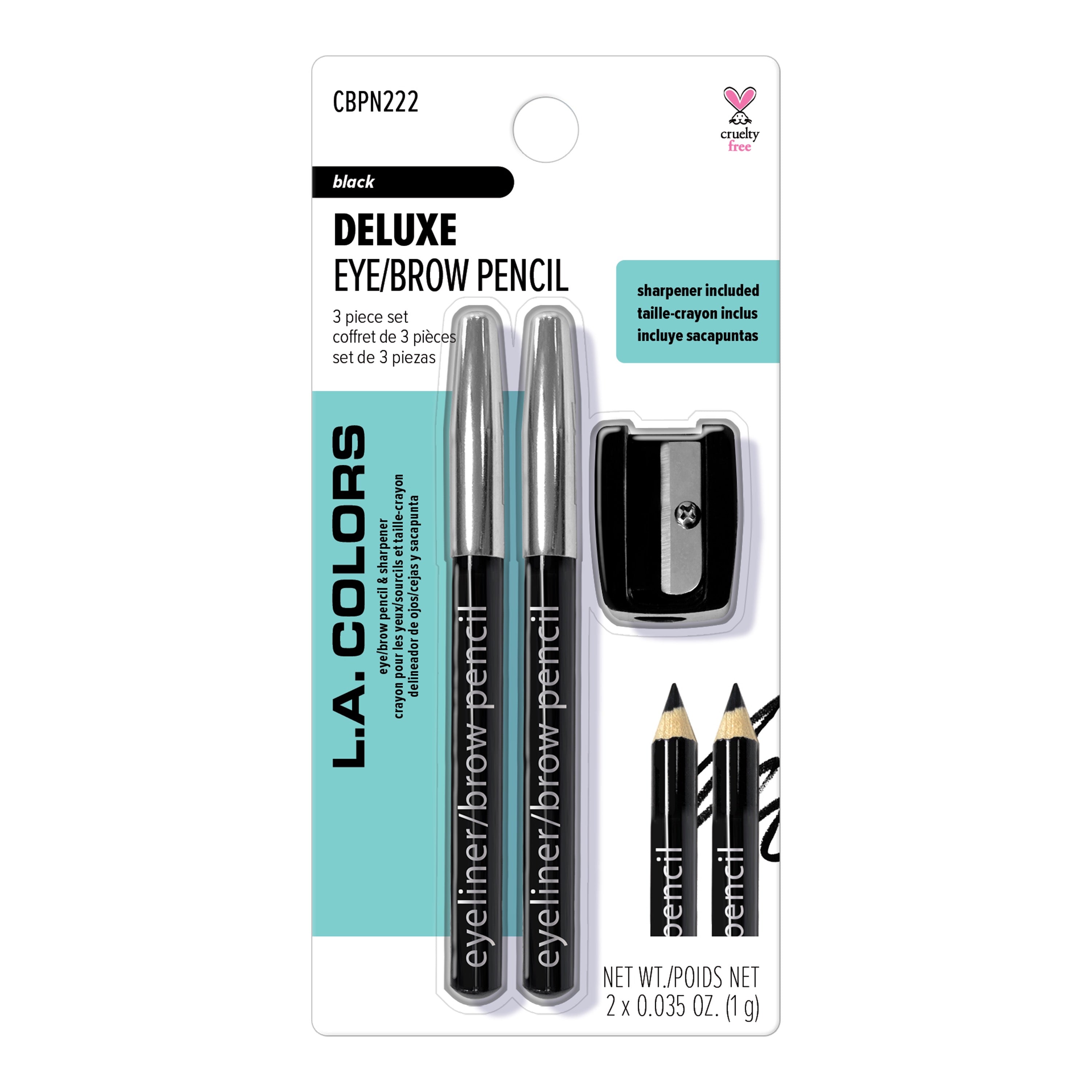 Eyeliner/Brow Pencils w/ Sharpener (carded)