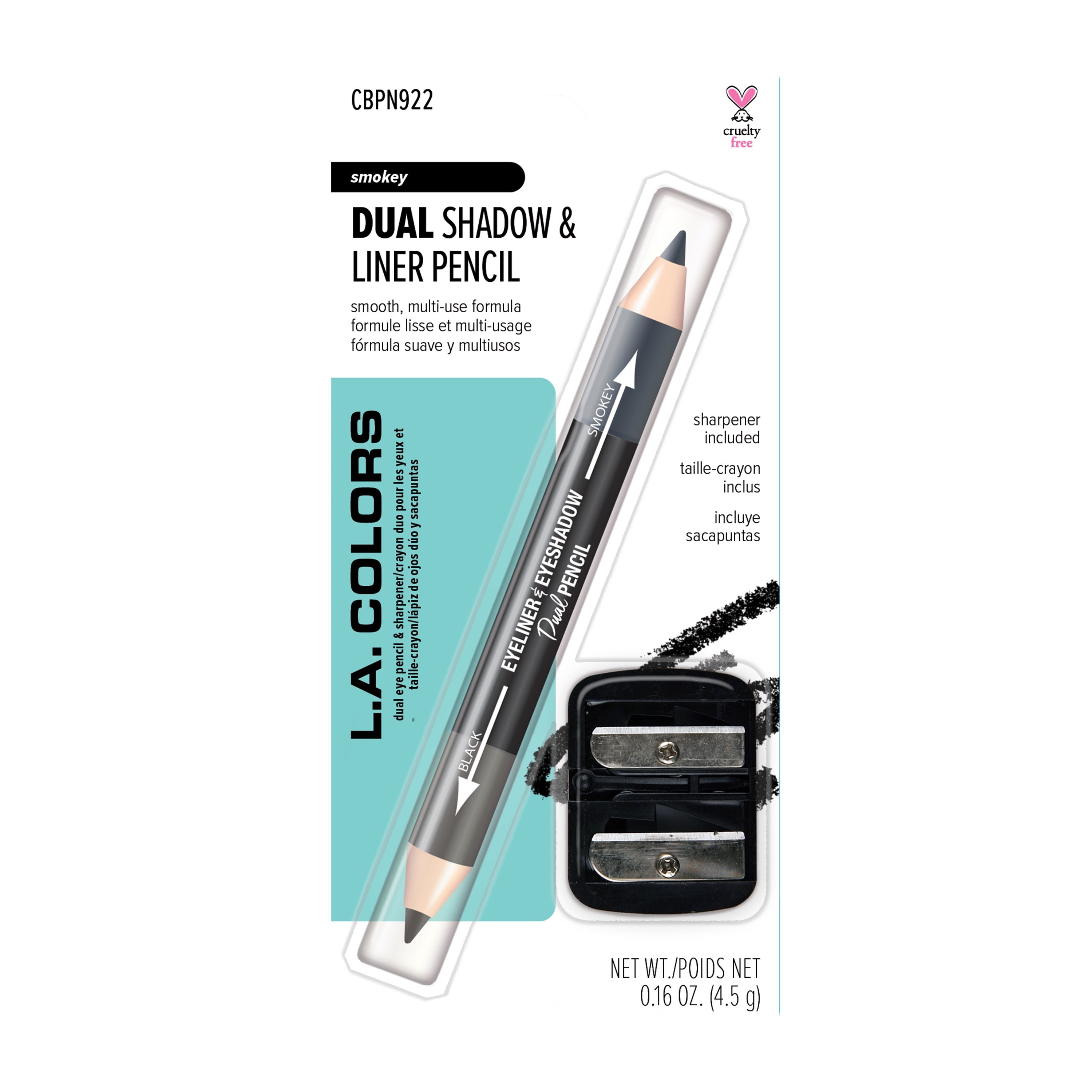 Dual Liner & Shadow Pencil w/ Sharpener (carded)