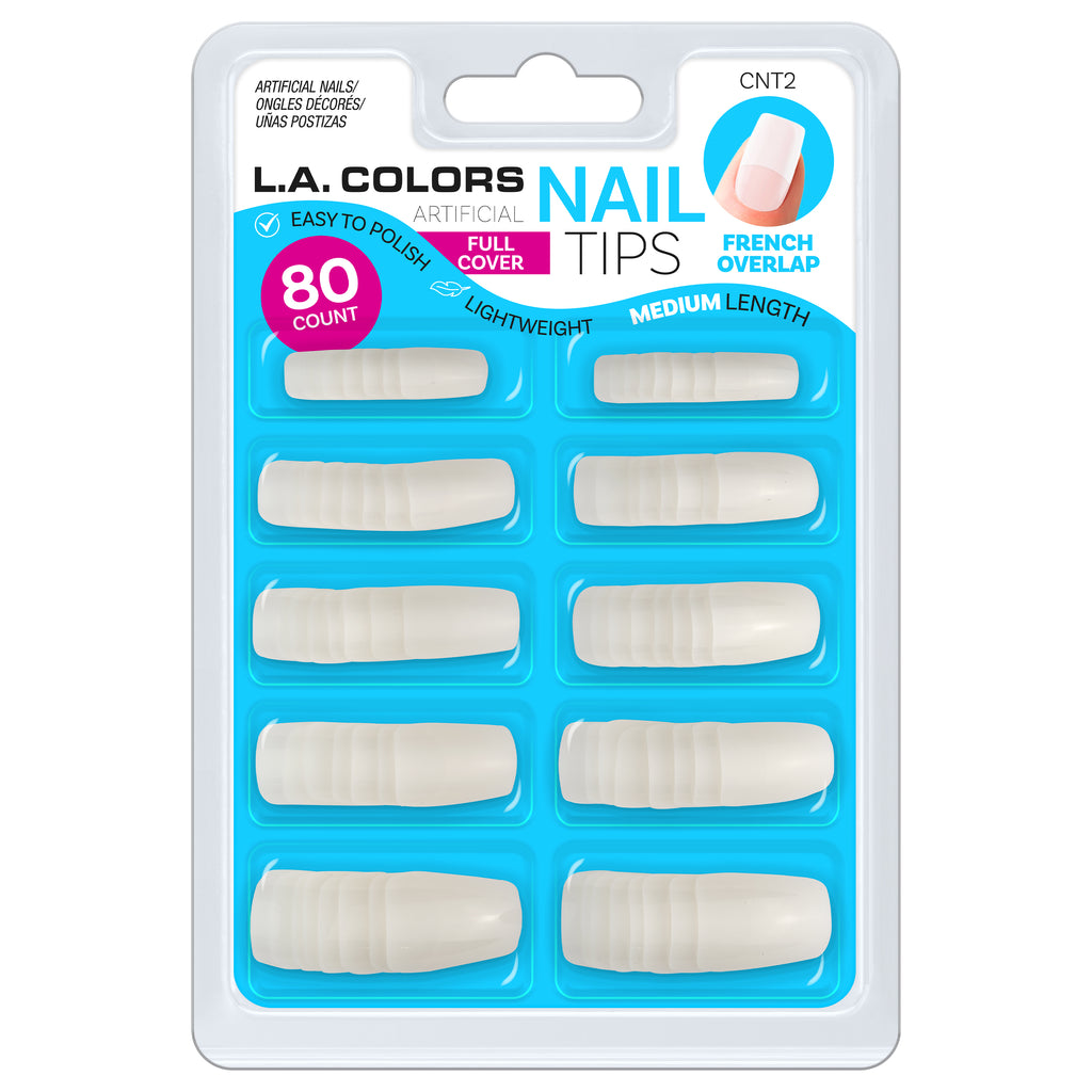 Nail Tips - CNT2 80 Ct Nail Tips - French Overlap | L.A. COLORS