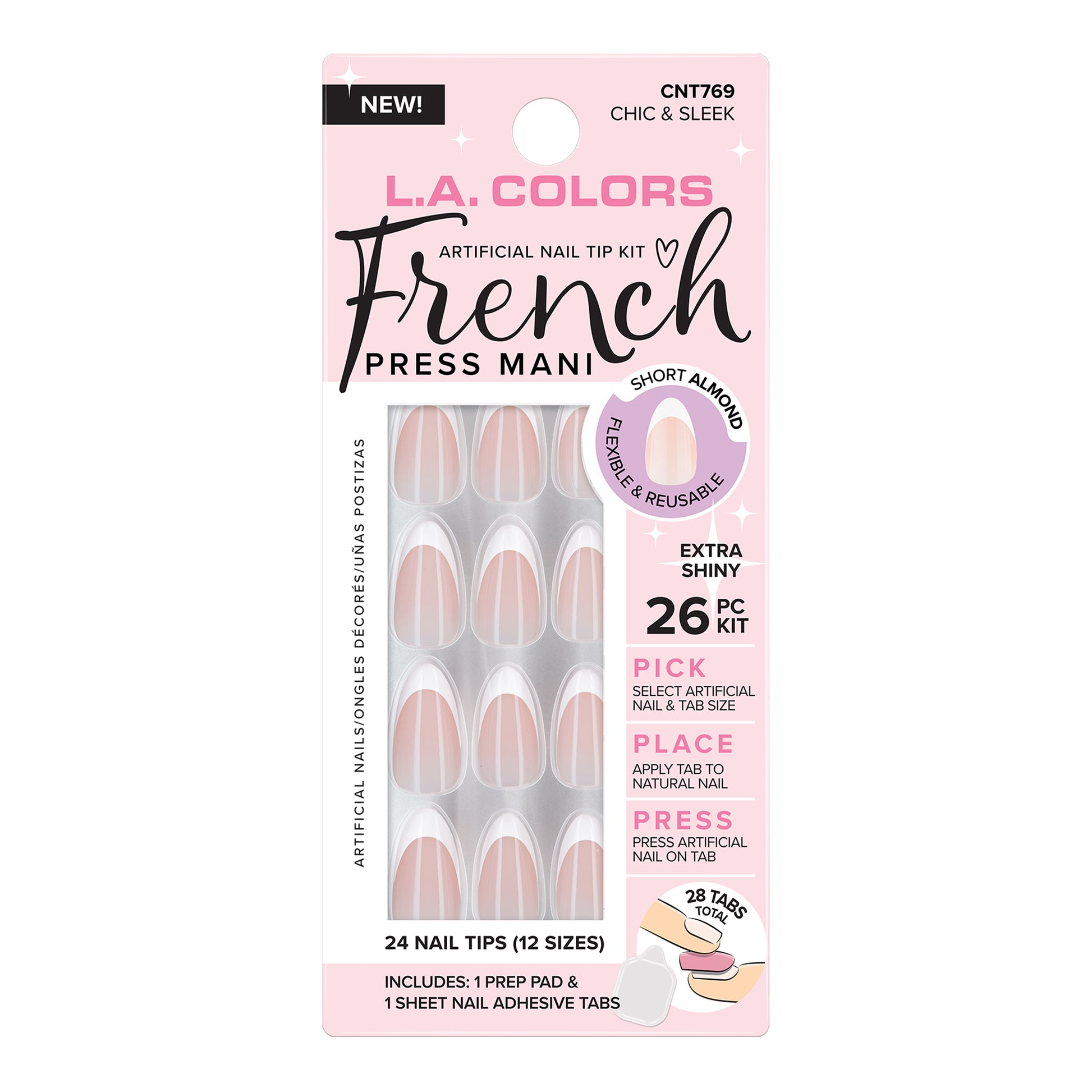 French Press Mani Nail Tip Kit — Chic & Sleek, package front
