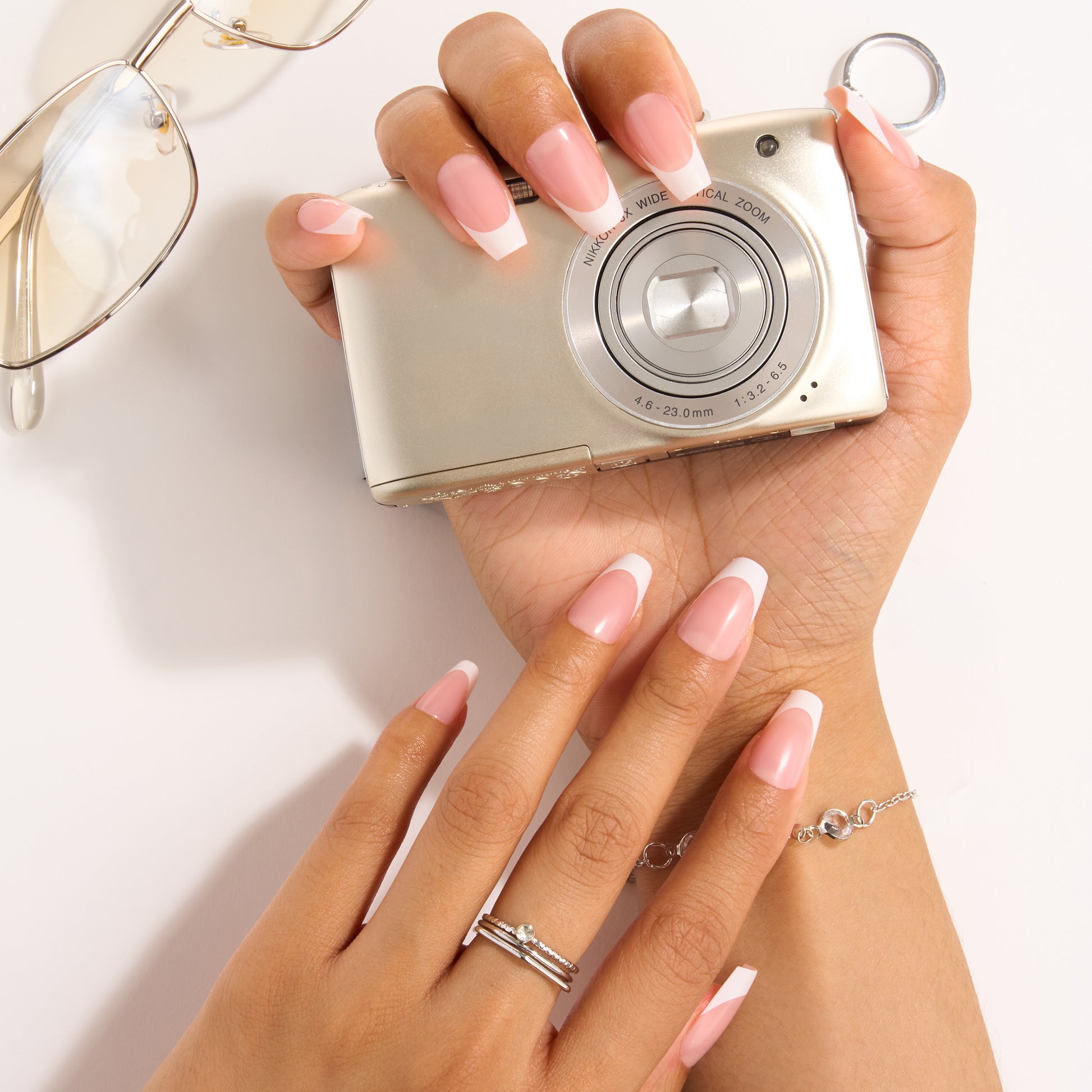 French Press Mani Nail Tip Kit — Oh La La French-tip manicure lifestyle image