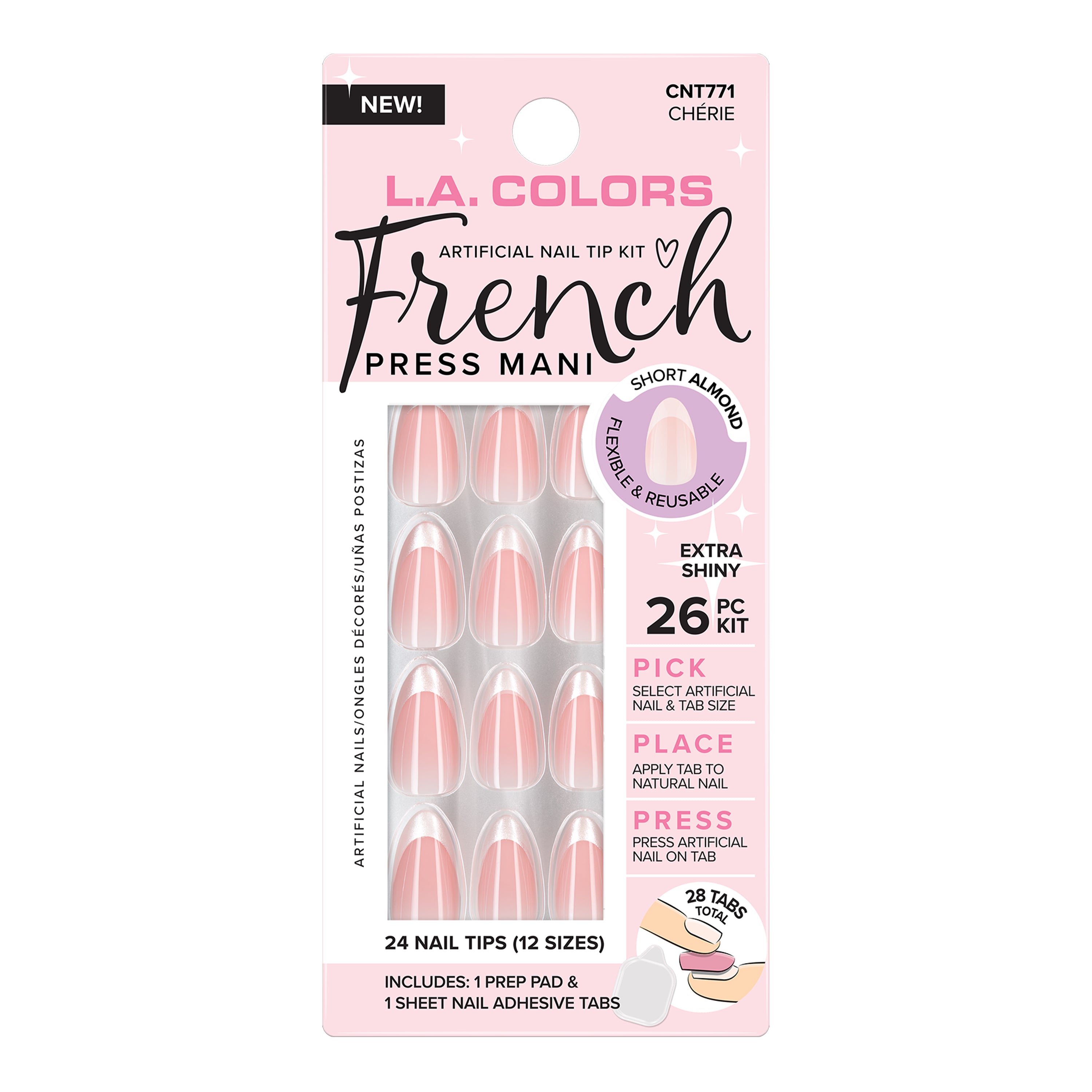 French Press Mani Nail Tip Kit — Cherie, package front