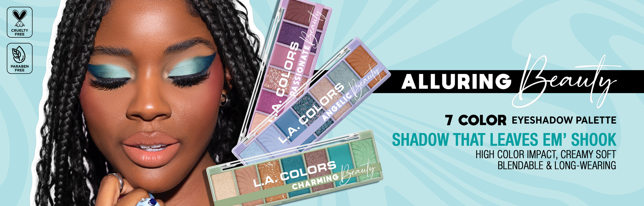 LAC alluring beauty 7 color eyeshadow palette web desktop banner promo