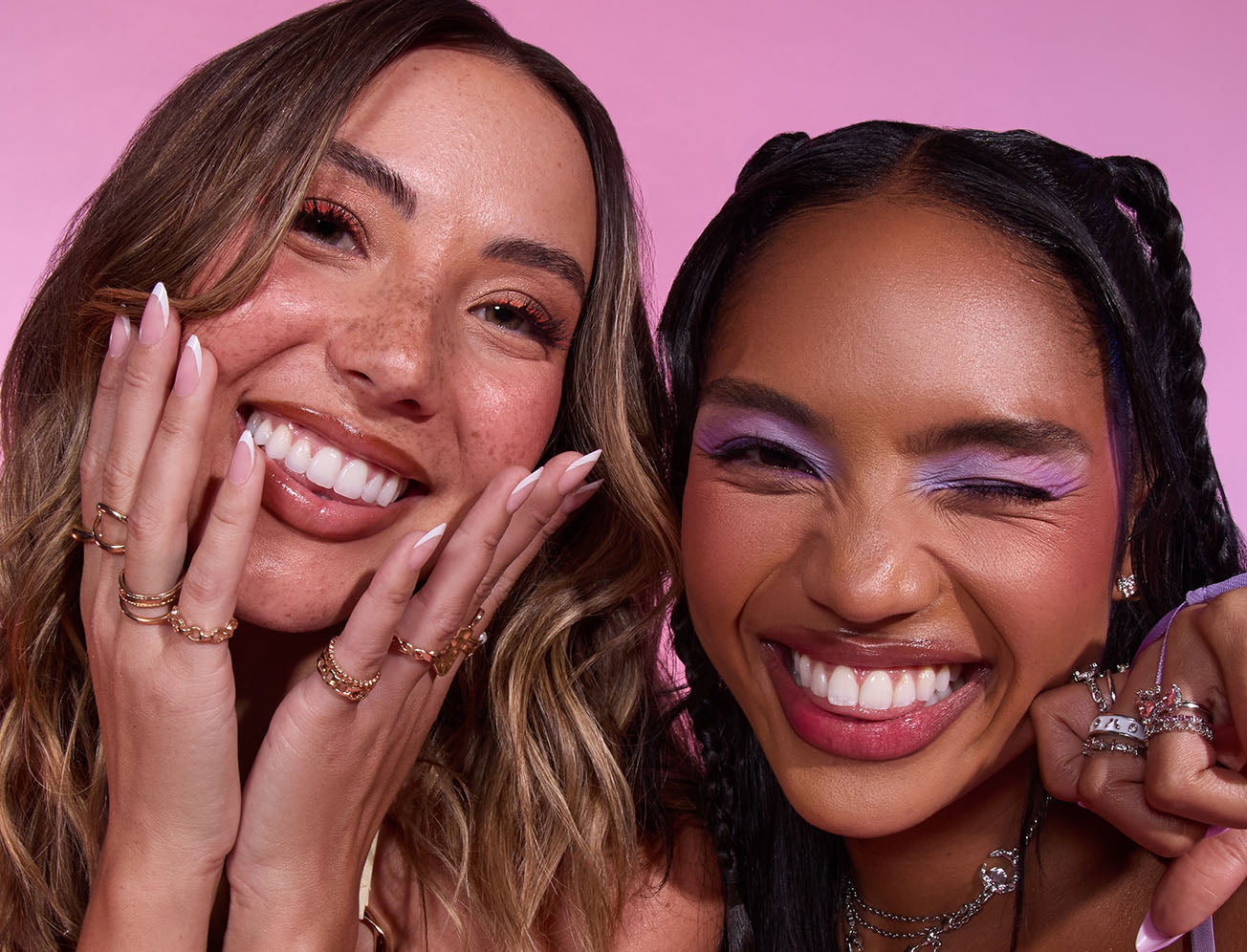 L.A. Colors — two smiling models, About hero