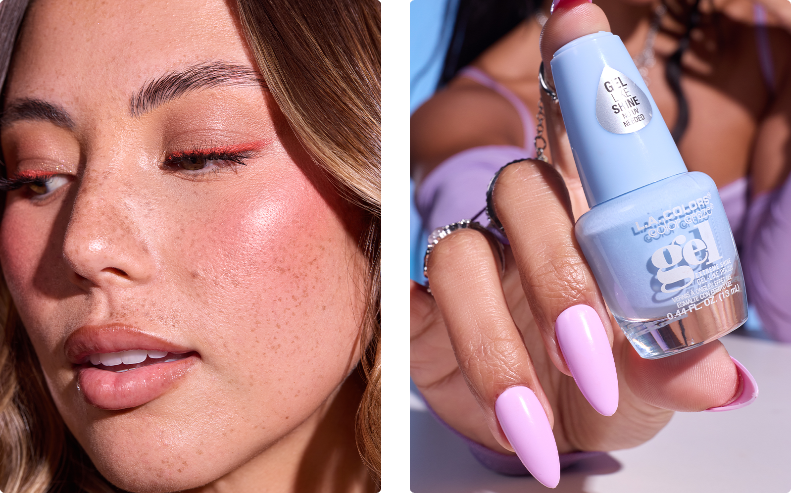 L.A. Colors — model closeup with Gel Shine polish