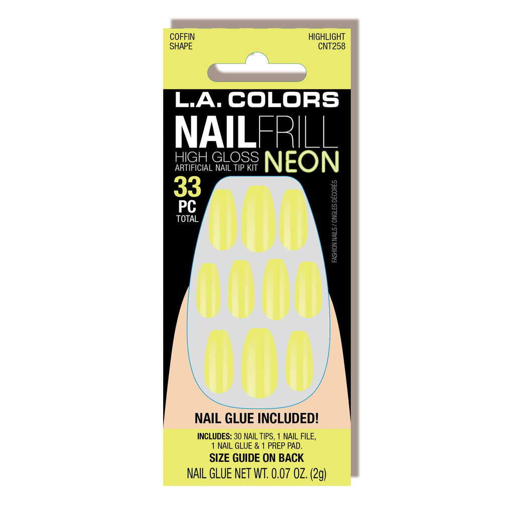 Nail Frill Neon Artificial Nail Tip (carded)