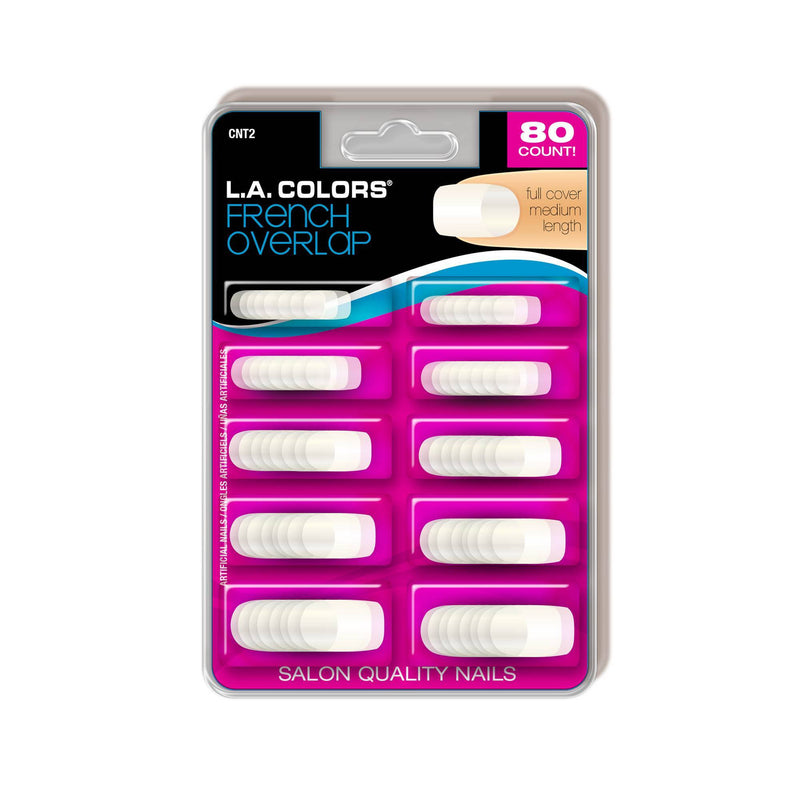 Nail Tips - CNT2 80 Ct Nail Tips - French Overlap | L.A. COLORS